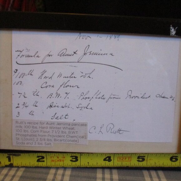 FINAL SALE Leaving Poshmark! Rare recipe for Aunt Jemima pancake mix, circa 1889 - Picture 1 of 5